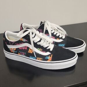 Vans Old Skool Black & Neon Skate Shoes